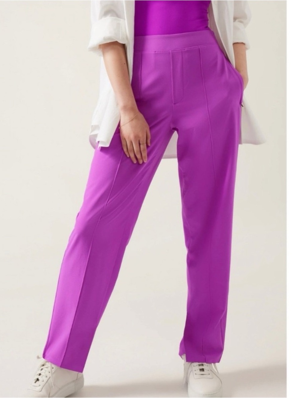 Athleta Brooklyn Heights Vienna Slim Pants Jazzy Purple High Rise Trouser
